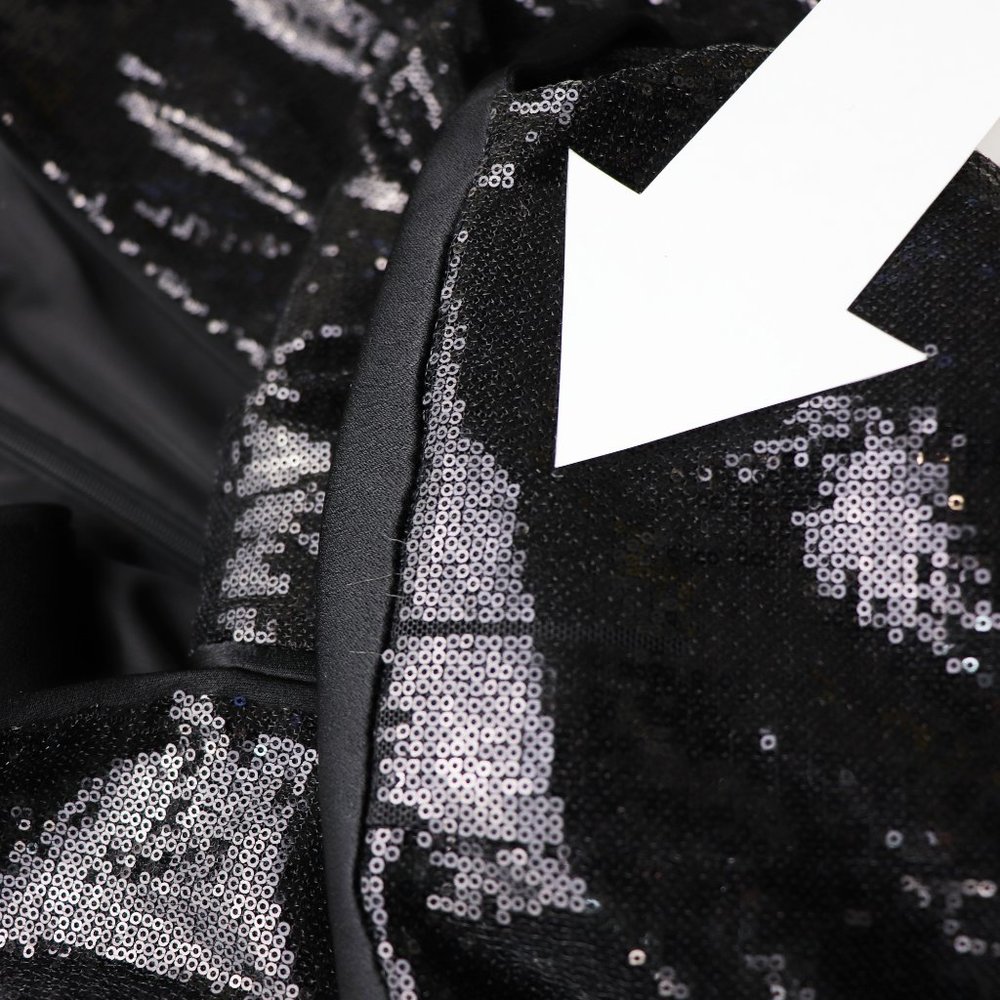NEW Galvan Galaxy Sequin V-Neck Jumpsuit Black 6 - Picture 9 of 9